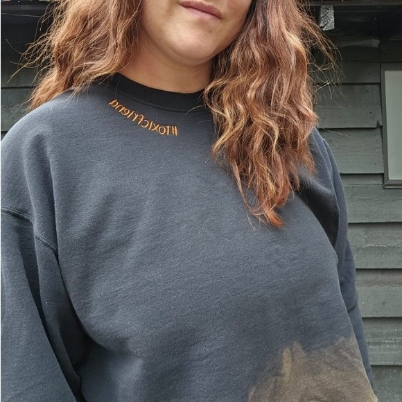 #toxicfriend Black Crew Neck Sweatshirt - Picture 2 of 2